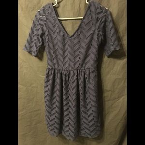 Navy dress with “ see through” sleeves